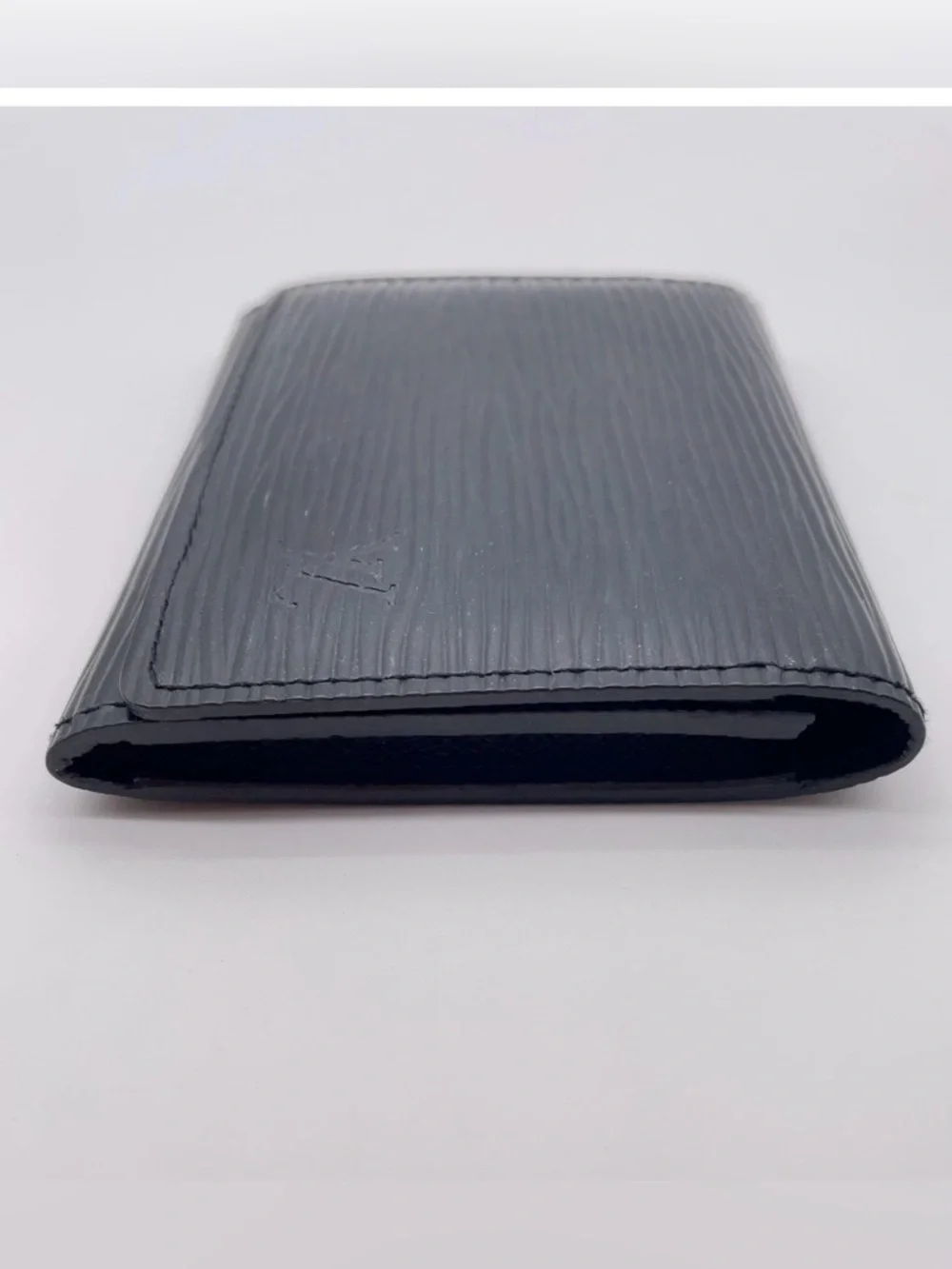 Auth Louis Vuitton Black Epi Noir Envelope Carte de Visite